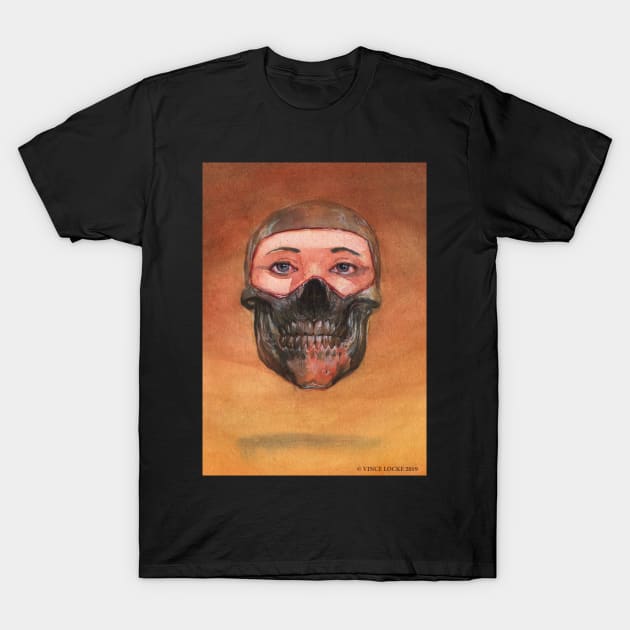 Skull with Mask T-Shirt by VinceLocke